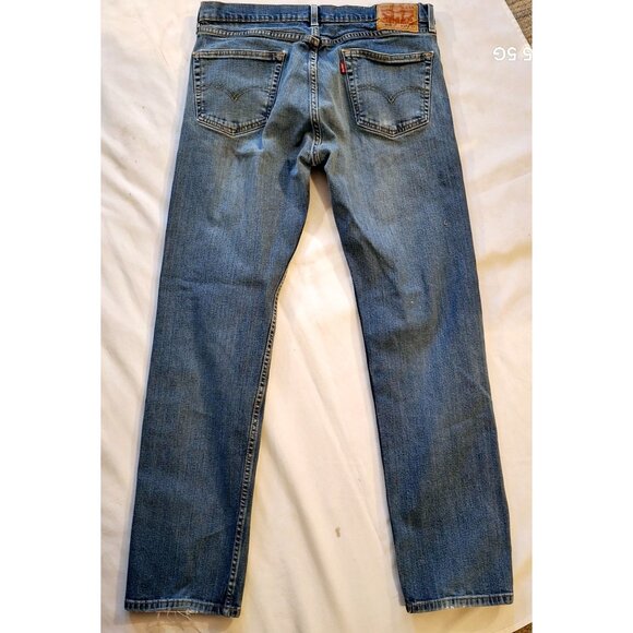 Levis 505 Mens Straight Fit Blue Jeans W34 L32 - Picture 3 of 6